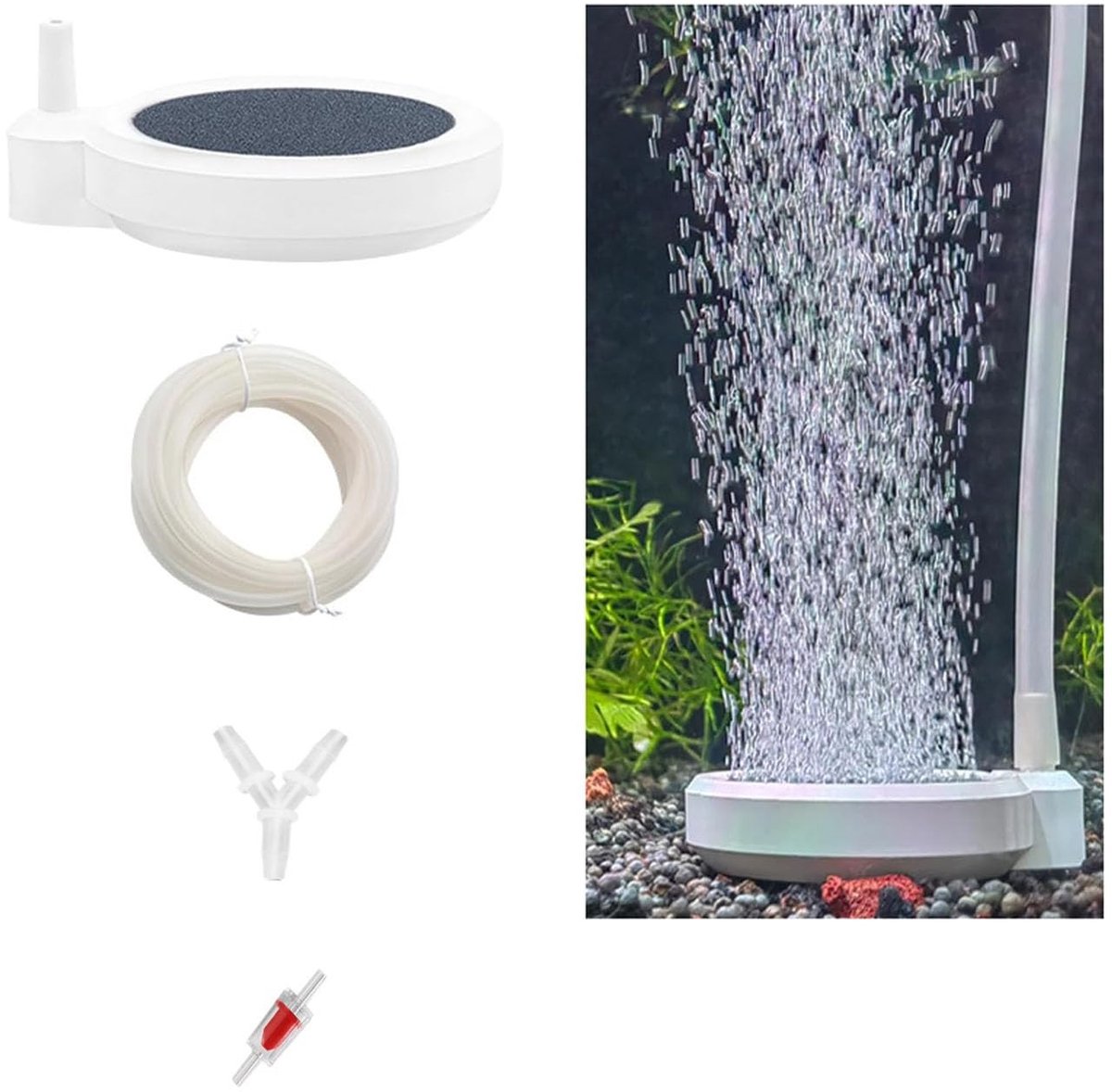 Dailygoods - Aquarium Luchtsteenset met Bellenverspreider en Luchtbuis