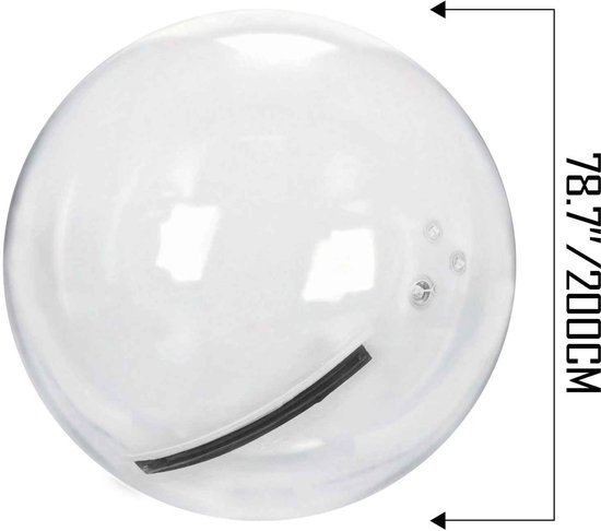 CORE Walk-on-water opblaasbare bal - Waterbal - Zorb ball - Waterloopbal - Inclusief luchtpomp - PVC waterdicht materiaal 0.8mm dik - Duitse ritssluiting - Max. belastbaar 180kg - 200cm van core — afbeelding 4