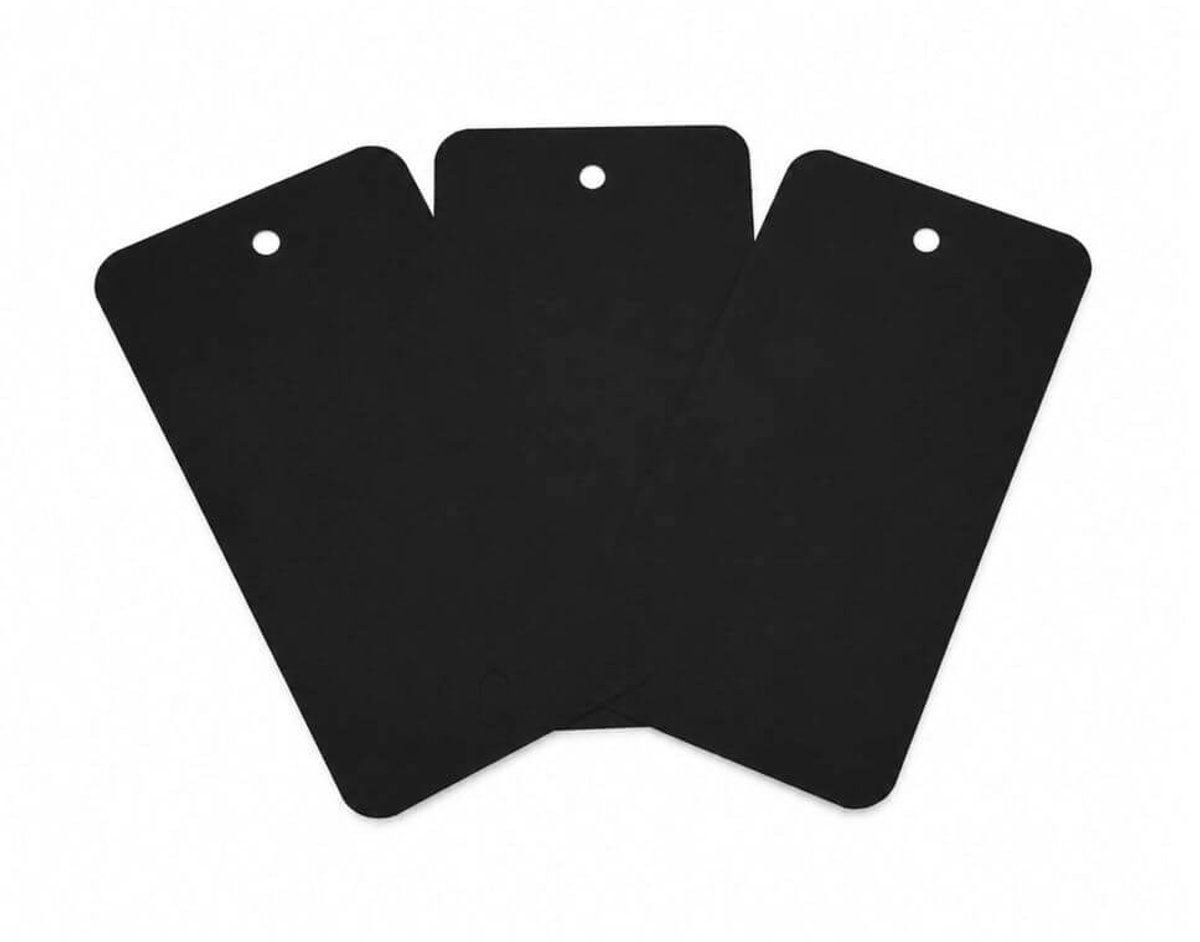 Kortpack PVC labels 120mm x 65mm - label - Zwart - 1000 stuks - dubbele ponsgaten van 0,5 cm - 2,00 kilogram