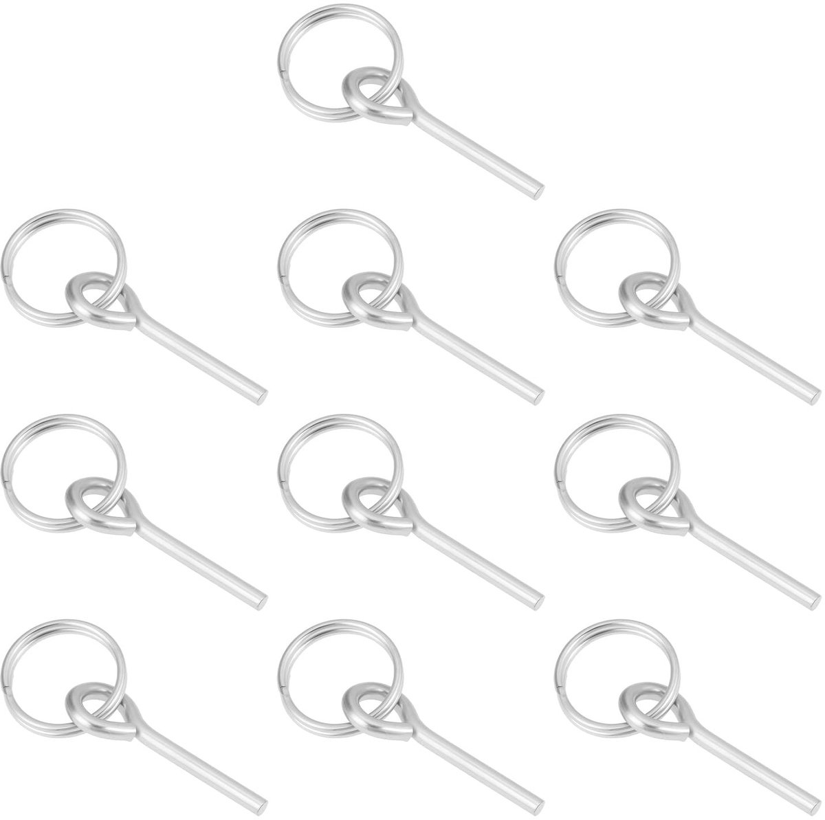 Dailygoods - Set van 10 Stalen Camping Pole Ringen en Pins 4x30mm