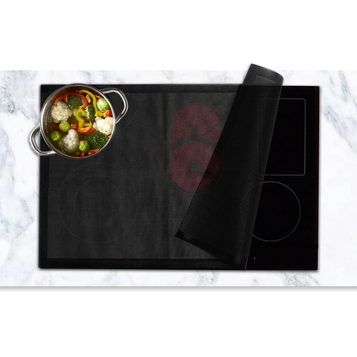 Dailygoods- Beschermingsmat Antislip Siliconen - Kookplaat Mat - Kookplaat Matjes Inductie - 52 x 78 cm - Bescherming Tegen Krassen - Verlengt Levensduur Kookgerei - Kookplaatmat