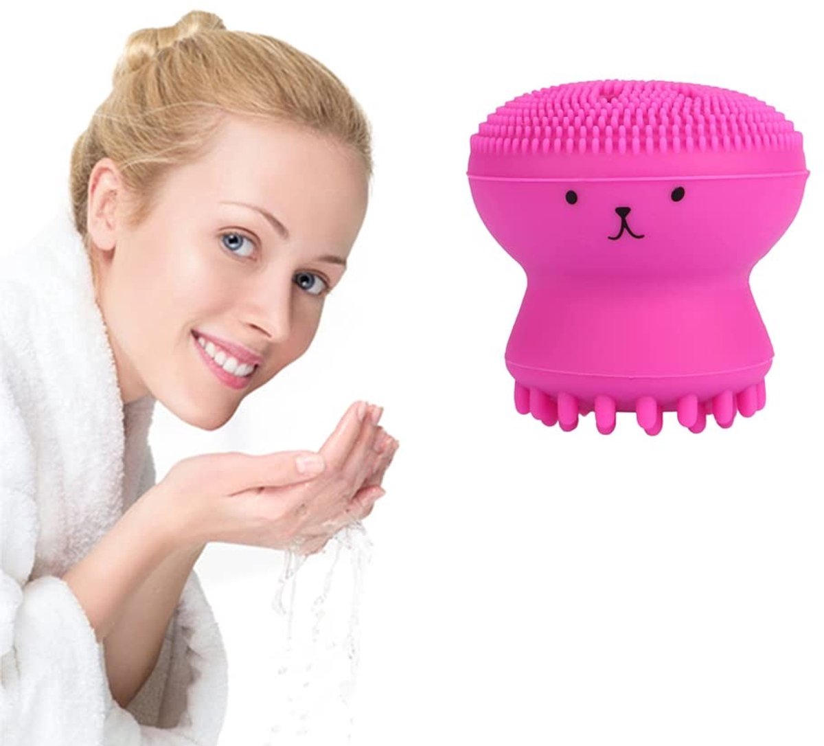 Dailygoods- Gezichtsreinigingsborstel zachte siliconen - Exfoliërende borstel - Diepe reiniging - Dagelijkse verwijderaar - Massage functie - Roze kleur - Gezichtsborstel