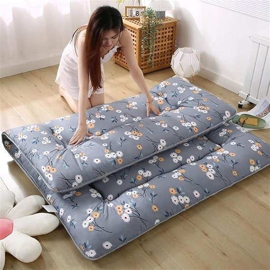 Vloermatras Futonmatras - Opvouwbaar slaapbed - Comfortabel slapen - Traagschuim vulling - 100x200cm - A — afbeelding 2