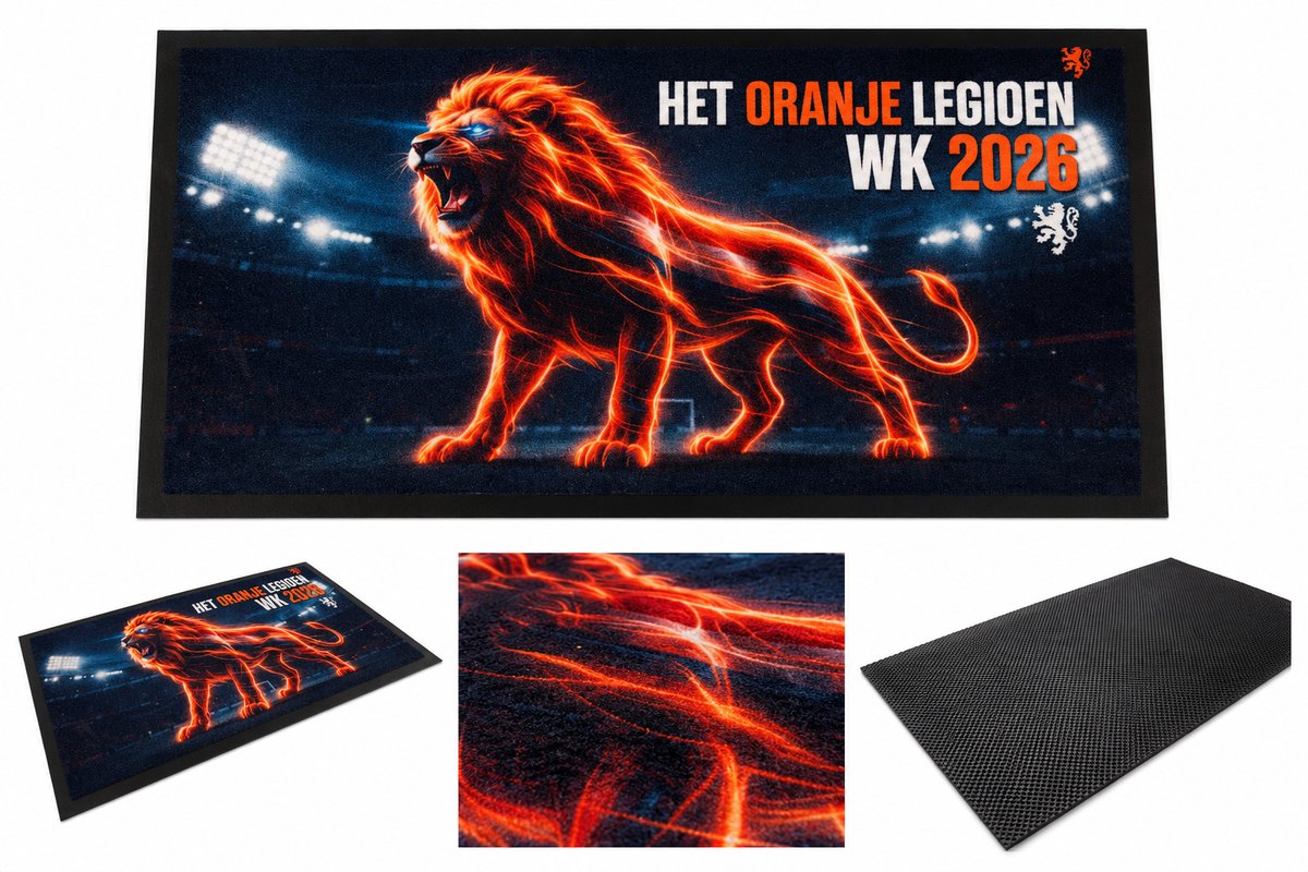 Hamat WK 2026 deurmat - deurmat - droogloopmat - schoonloopmat - wk 2026 mat - Het Oranje Legioen WK 2026 - 45 x75 cm divers