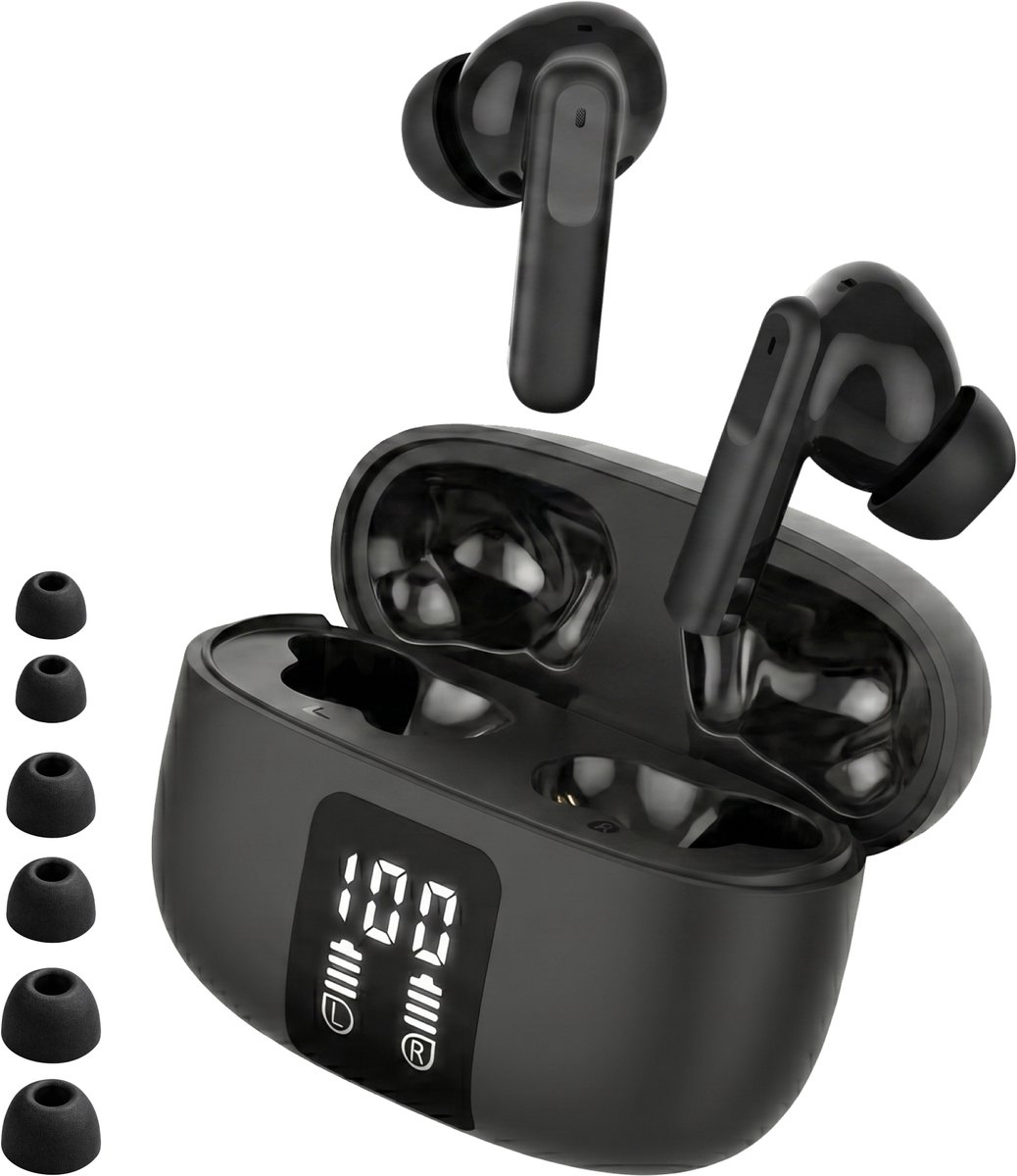 Audyn Oortjes Draadloos - Draadloze Oordopjes - Noise Cancelling ANC+ENC - Bluetooth - In-ear - Zwart - FlowTune Pro