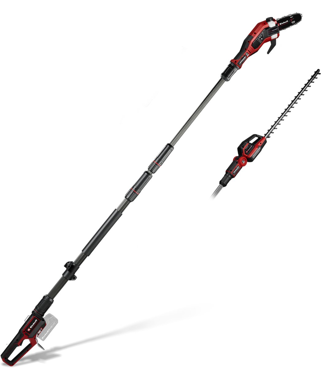 Einhell Professional Accu Tuin-Multitool GP-HC 18/5020 Li T Solo - Power X-Change - 18 V/Li-ion - Zwaardlengte kettingzaag: 200 mm - Bladlengte heggenschaar: 500 mm - Tandafstand: 25 mm - Excl. accu en lader