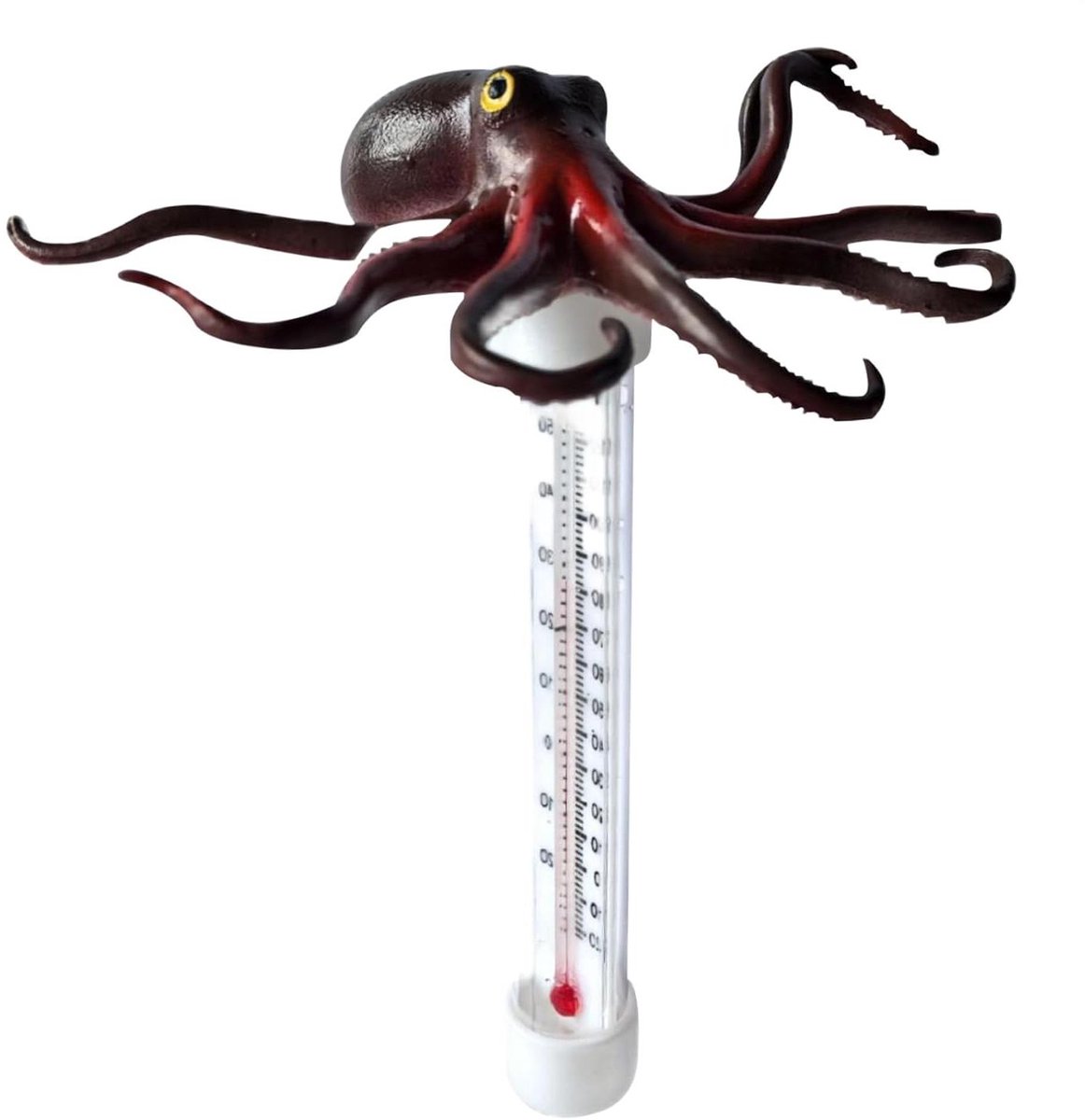 Zwembadthermometer Octopus - Drijvende meter - Water temperatuur meten - Groot display - 22 Centimeter - Meerdere kleuren