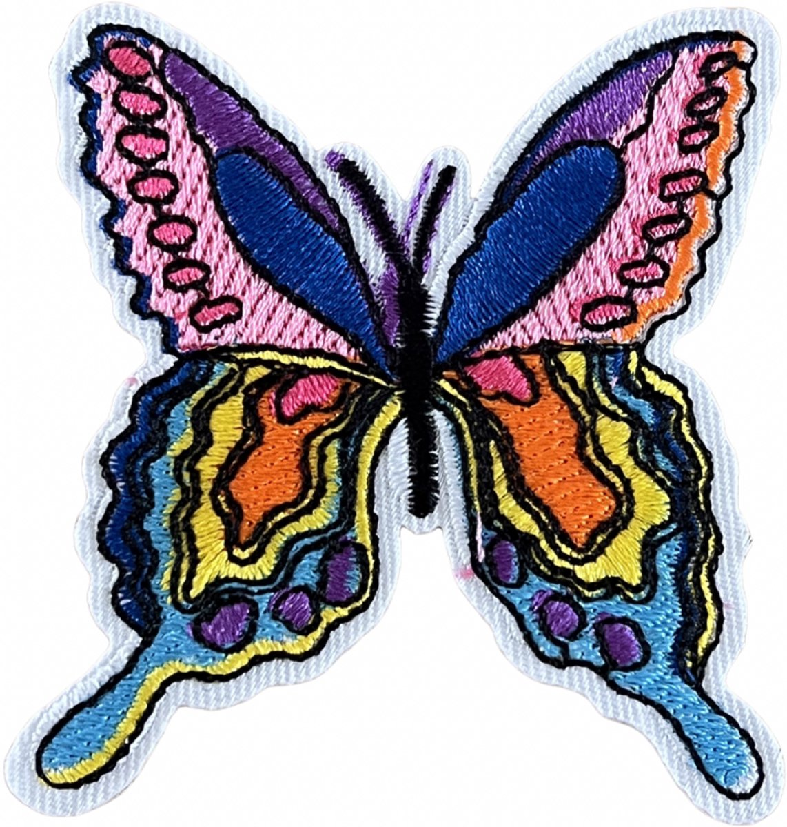 Vlinder - Pastel - Dier strijkapplicatie strijk embleem - patch - patches - stof & strijk applicatie