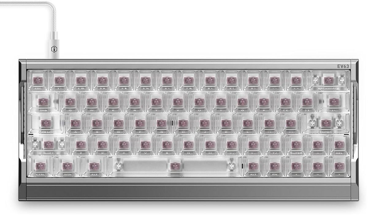 IQUNIX EV63 Silver Blade RS 60% Magnetic X Pro Magnetische Switch 8K Hz Hall Effect Hotswap RGB Engels Mechanisch Gaming Toetsenbord IQUNIX