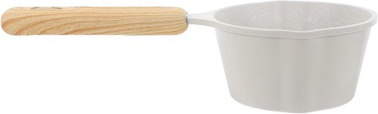 Kleine Steelpan - Koekenpan Sauspan - Eieren Bakken - Met Schenktuit - 23.50x11.00x5.50CM - Wit