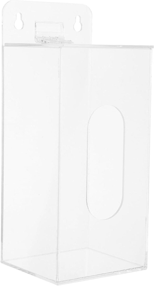 Dispenser Gezichtsmaskers - Opbergdoos Maskerhouder - Hygiënisch Werken - Wandmontage Ontwerp - 24 x 10 x 9.5 cm - Transparant