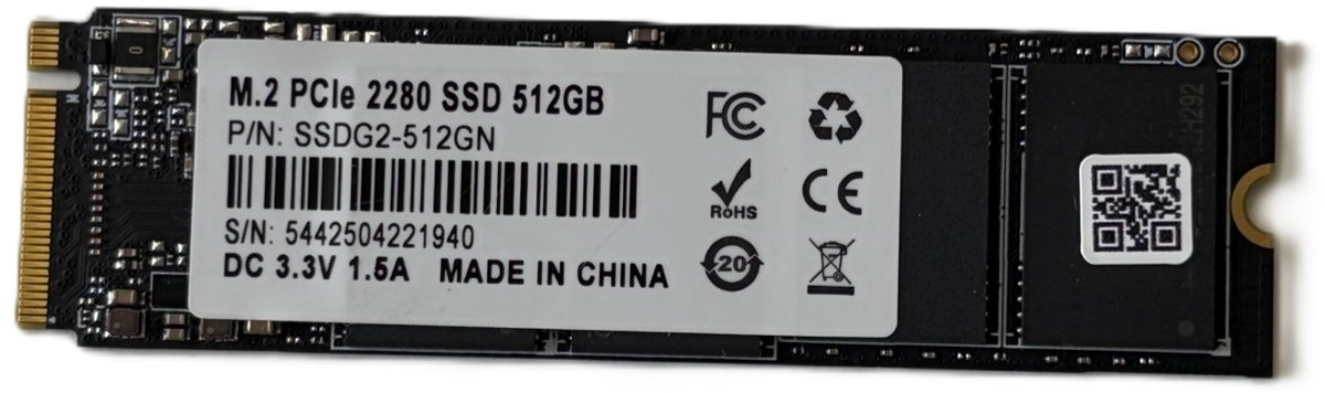 Generic 512GB M.2 (2280) Solid State Disk, PCIe 3.0 / NVMe