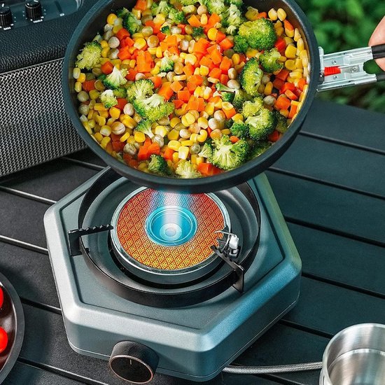 Camping Kooktoestel - Draagbare Gasbrander - Buiten Koken - 7800 Watt Vermogen - 27 x 25 x 12 cm - Zwart van Camping — afbeelding 2