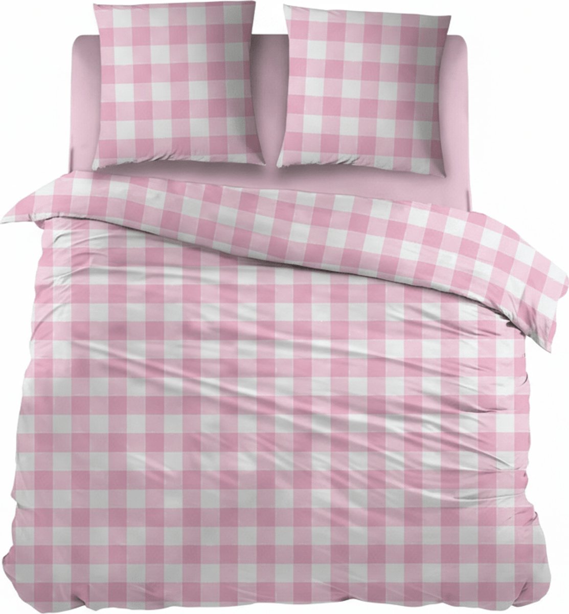 Sleepnight Dekbedovertrek Flanel Lies Pink - 270 x 200/220 cm + 2 kussenslopen - [Roze]