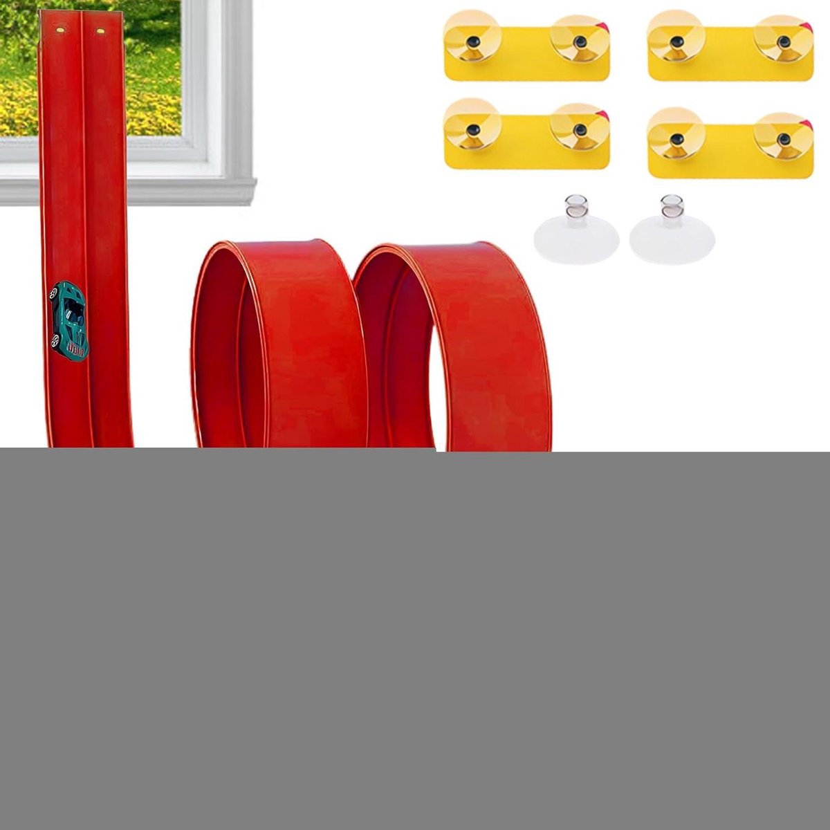 Flexibele Racebaan - Buigzame Auto Baan - Kinderen Spelen - Met Zuignappen - 45 Meter - Rood