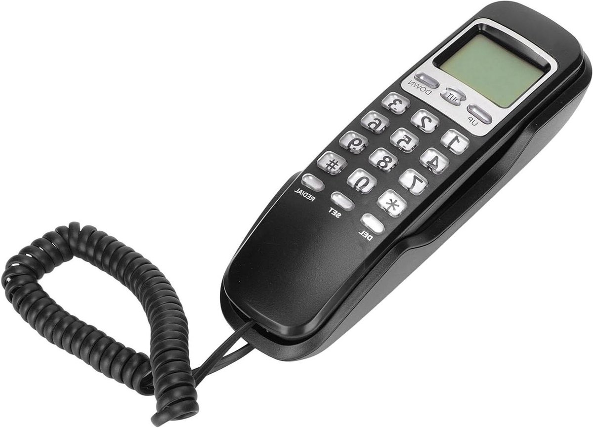 Vaste Telefoon - Bedrade Telefoon - Thuis en Kantoor - LCD Scherm - Compact Formaat - Zwart