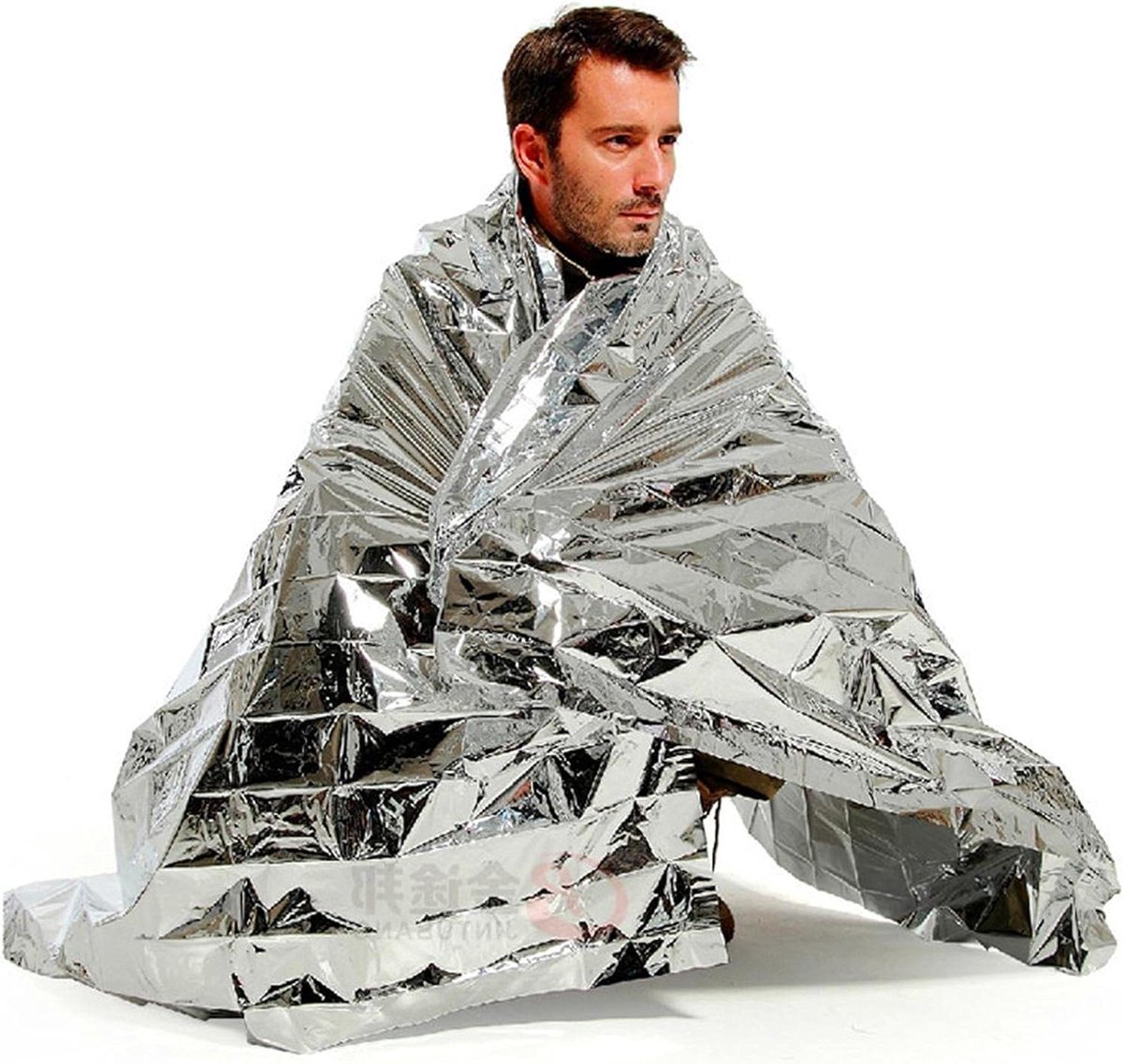 Nooddeken Outdoor - Reddingsdeken Survival - Kamperen Wandelen - Winddicht Vochtwerend - 140 x 210 cm - Zilver