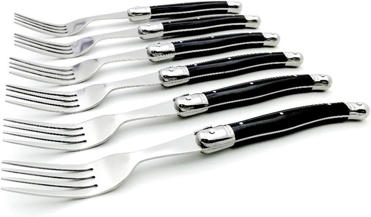Steak Vorken Set Dinertafelprikkers Bestek Tafel Dekken Roestvrij Staal 20.5 cm Zwart
