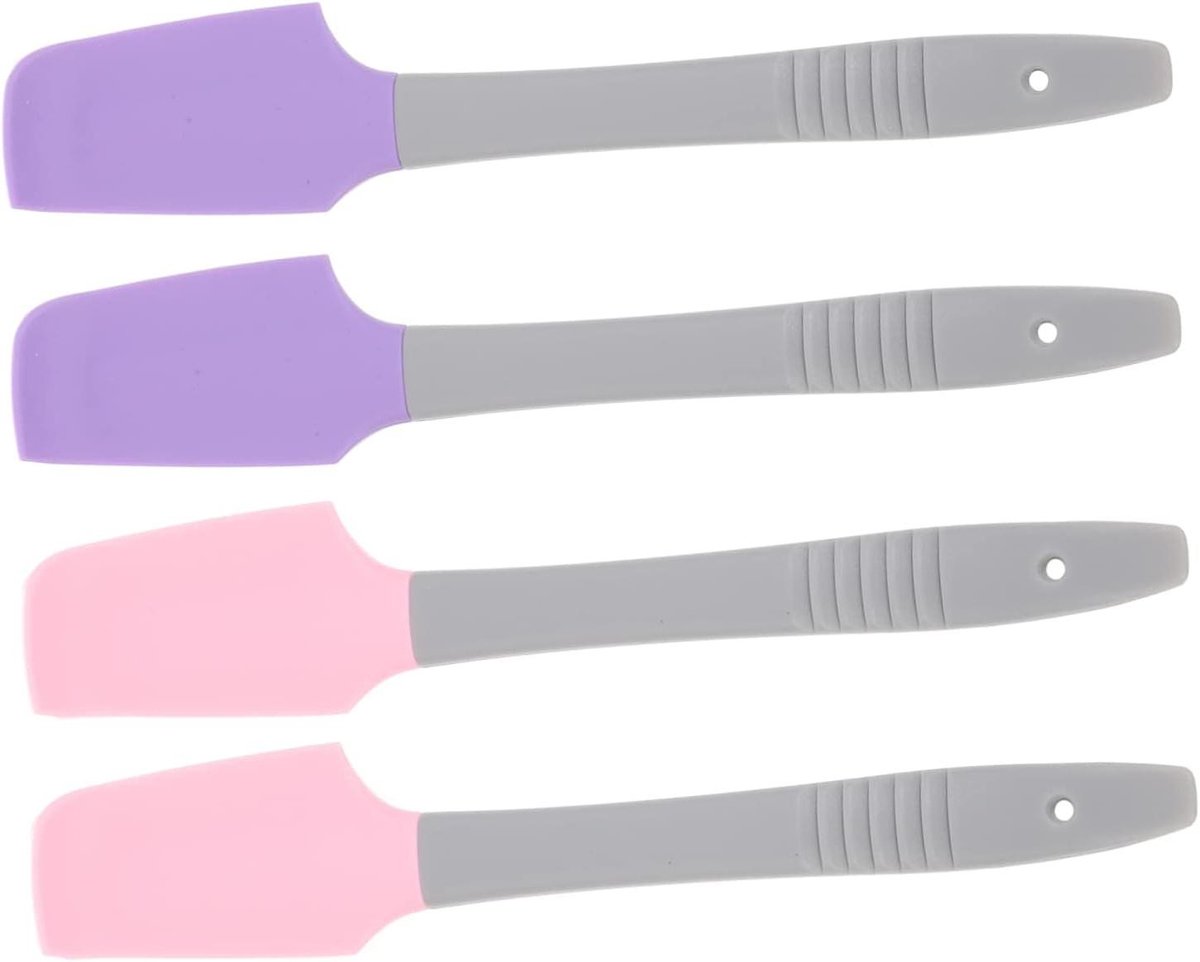 Wasapplicator Knutselstokjes - Siliconen Spatels - Ontharen Harsen - Non-stick Herbruikbaar - 4 Stuks - Roze Paars
