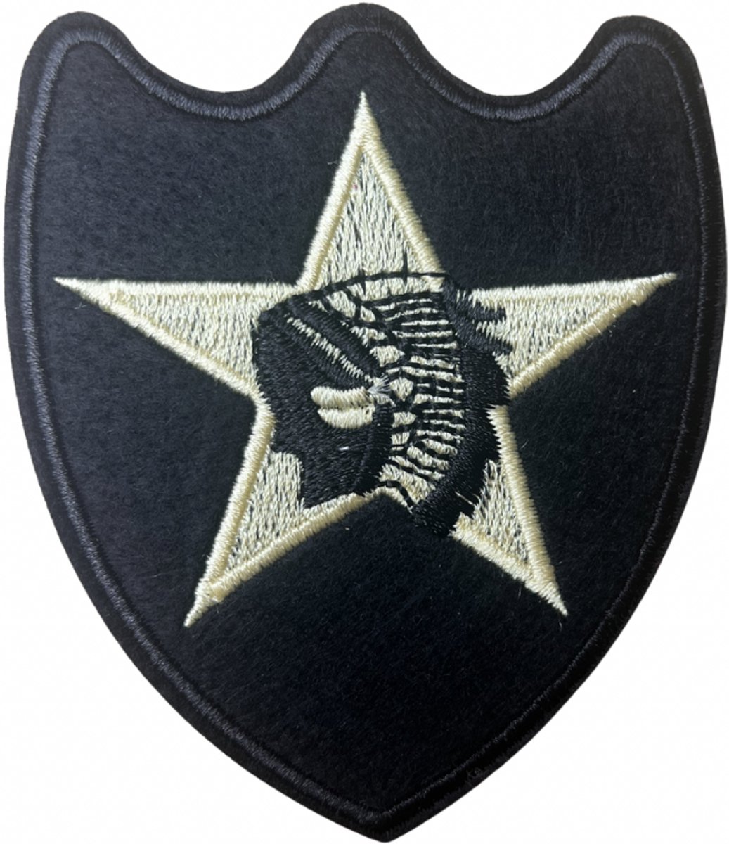 Indiaan Logo Zwart Wit strijkapplicatie strijk embleem - patch - patches - stof & strijk applicatie - [ carnaval ]