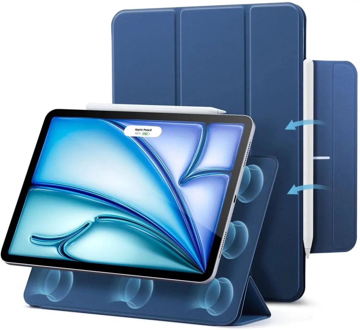 ESR Rebound Magnetic Hoes Geschikt voor Apple iPad Air 11 (2024/2025/2026) /Air 10.9 (2022/2020) - Magnetische Book Case - Standaard - Sleep/Wake Functie - Blauw