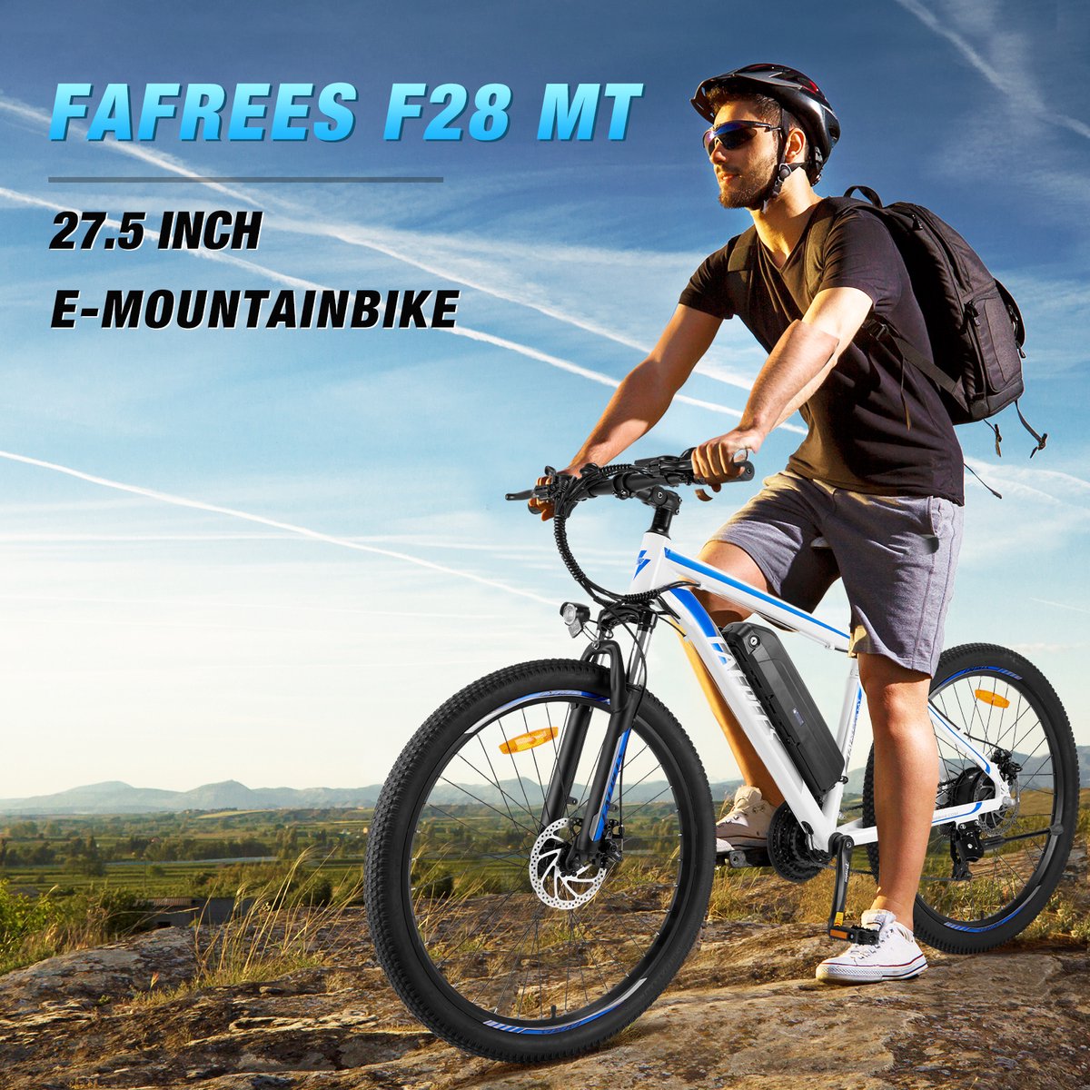 Fafrees F28 MT 27,5 inch Elektrische Fiets - 250W Motor E-bike - 36V 15Ah Verwijderbare Accu - 21 Versnellingsbak - Mechanische Schijfremmen - IPX4 Stadsfiets Trekkingfiets thumbnail 5