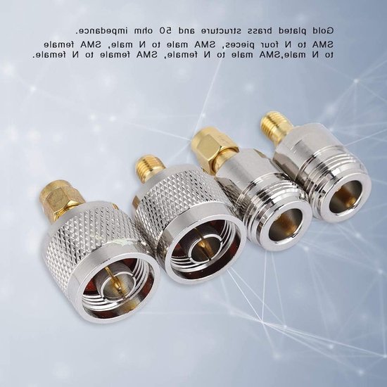 4-delige SMA naar N adapter set voor RF coaxiale kabel, externe WLAN antenne en antenneverbindingen van Merkloos — afbeelding 4