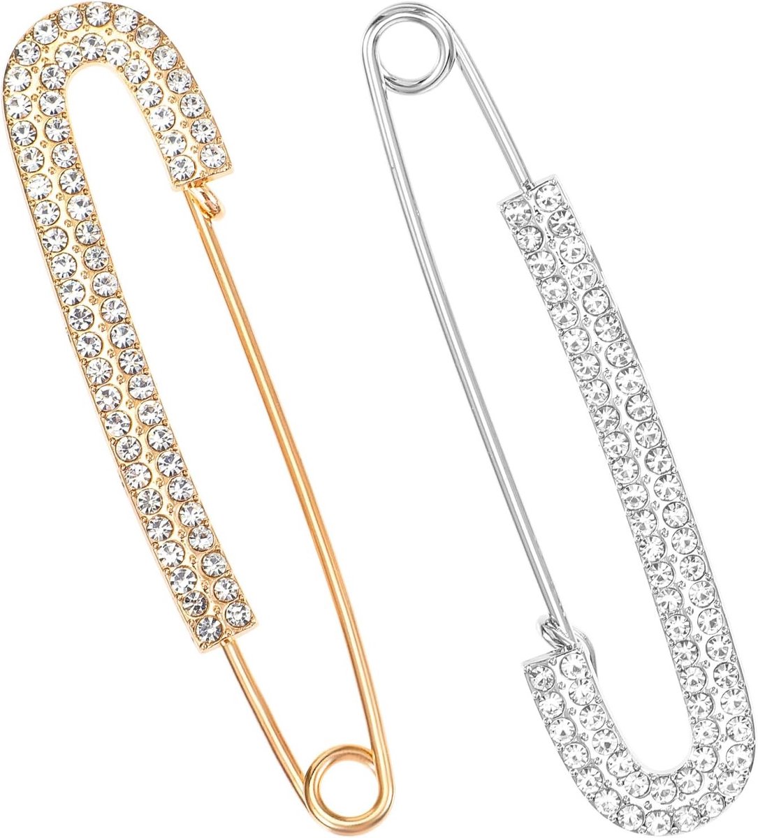 Broche met veiligheidsspeld en rhinestones voor sjaal, jurk en rok - 2 stuks, modeaccessoires voor dames