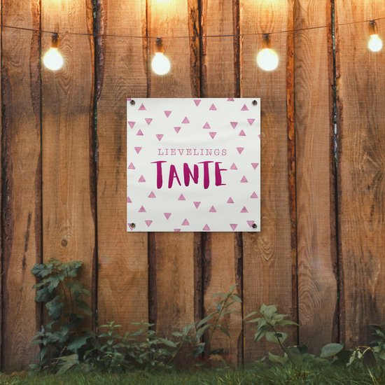 Posters de jardin Proverbes - 'Tante préférée' - Citations - 50x50 cm - Toile jardin - Affiche extérieure