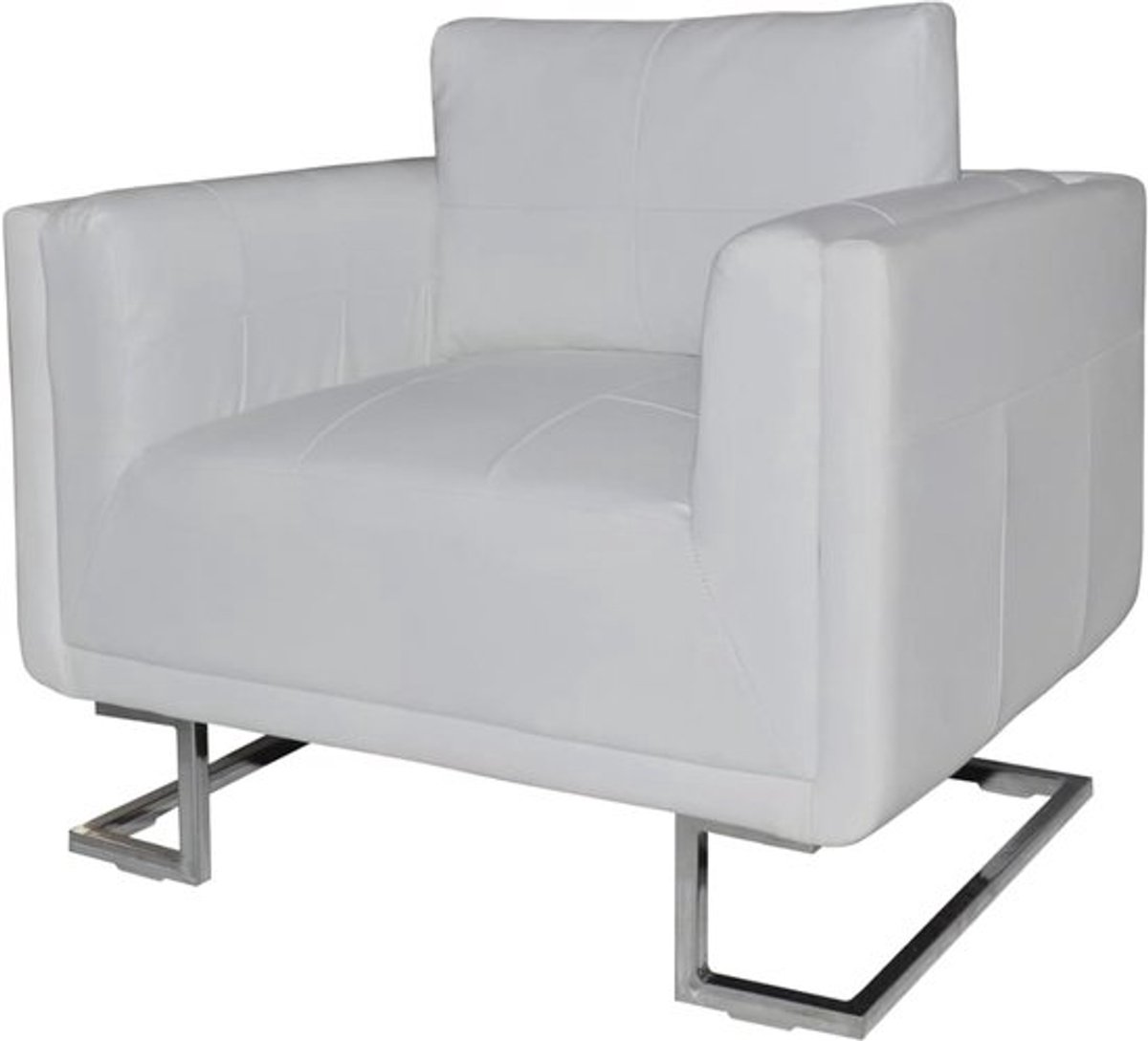Fauteuil – Cocktailsessel – Witte Stoel – Loungestoel – Relaxfauteuil – Hoogwaardig Lederm