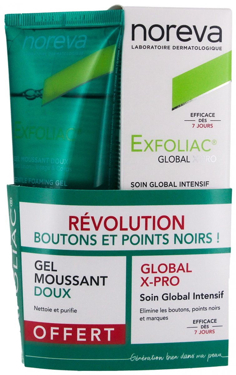 Noreva Exfoliac Global X-Pro Intensive Global Care 30 ml + Gratis Gentle Foaming Gel 100 ml