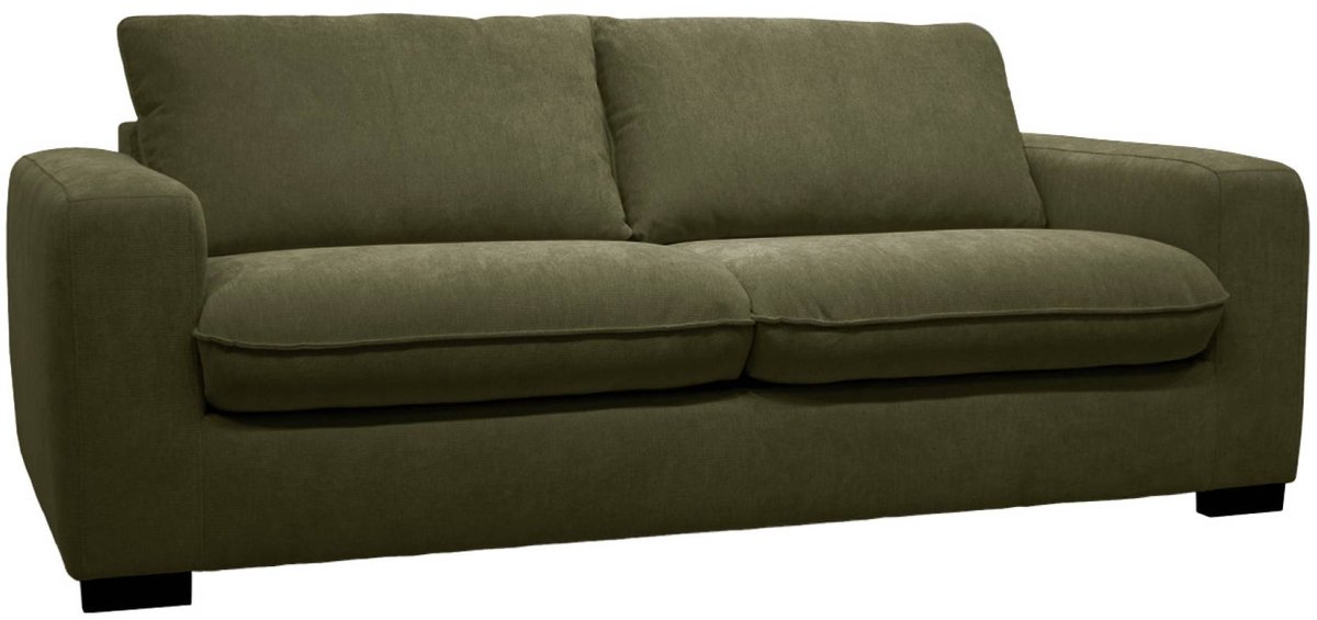 sweeek 3-zits slaapbank van chenille stof met een matras van 10cm - gemaakt in frankrijk - nido Kaki