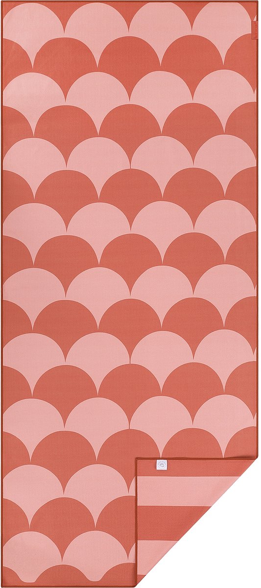 PIECE OF SUN® - Luxe Duurzaam Strandlaken 90x200 cm – Terra – Boogjes & Strepen – Zandvrij Sneldrogend Microvezel Badlaken – XXL Strandhanddoek – 85% Gerecycled – Cadeau Vrouw
