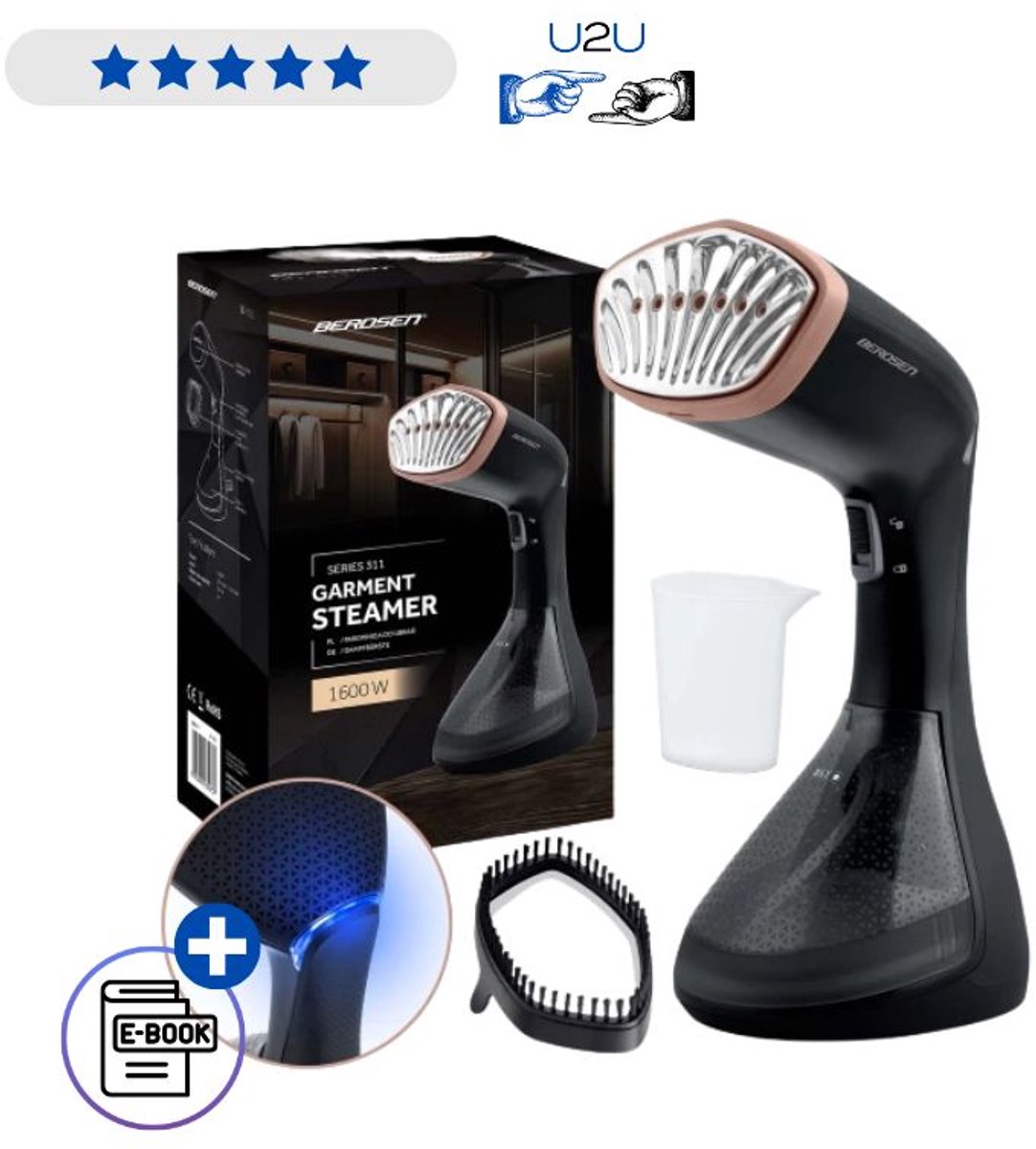 Kledingstomer 1600W Berdsen BD-311 Handstomer Met Borstel En Snelle Kreukverwijdering Met Ebook