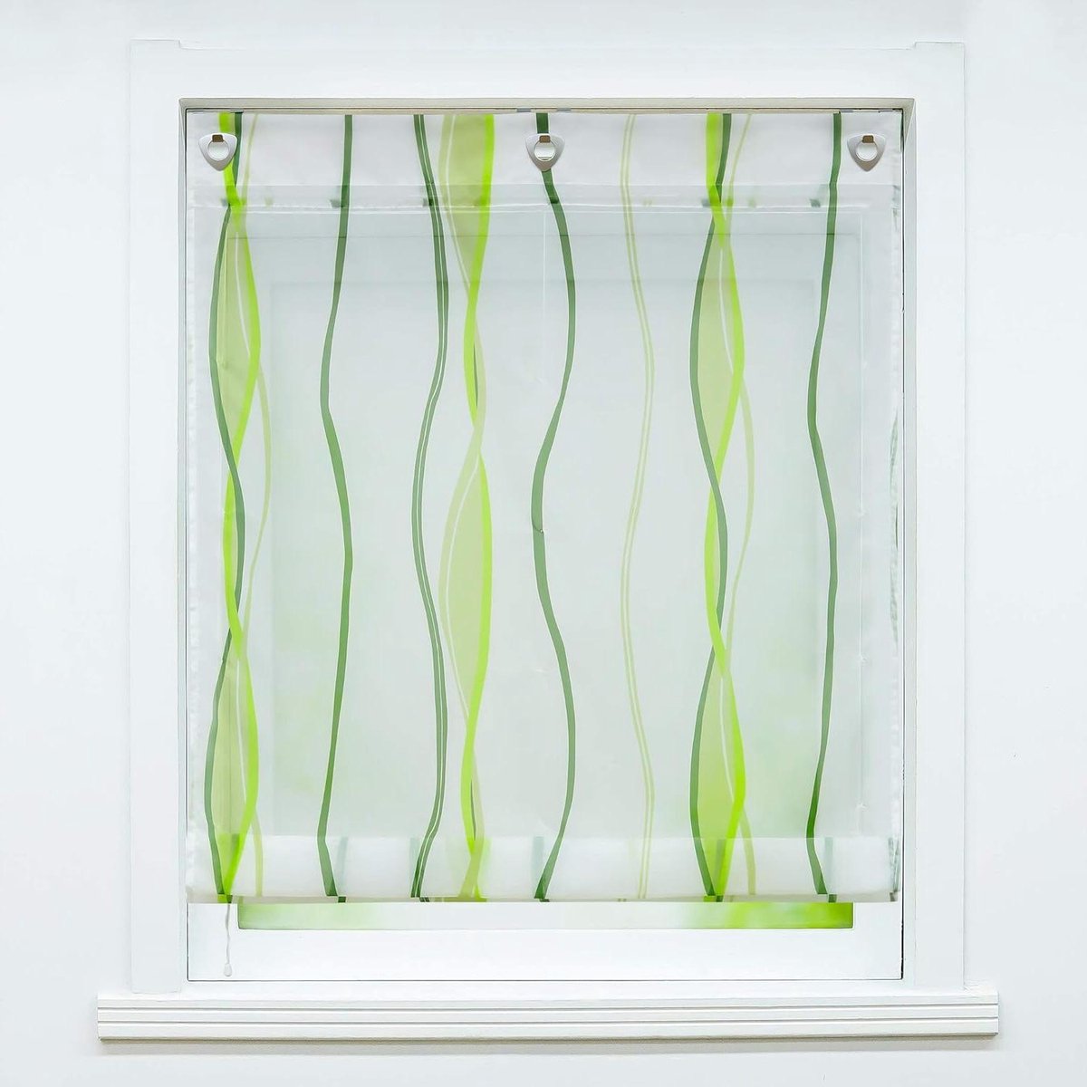 Voilegordijn Golfpatroon - Rolgordijn Raambekleding - Woonkamer Decoratie - Zonder Boren M