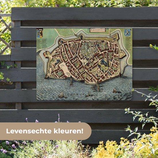 Affiche de jardin Plan de la ville - Harderwijk - Histoire - 120x90 cm - Carte