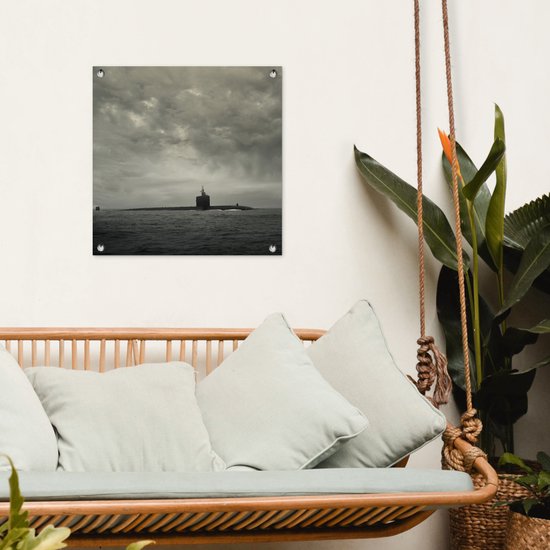 Posters de jardin Un sous-marin fait surface dans l'océan Pacifique - 50x50 cm - Toile jardin - Poster extérieur