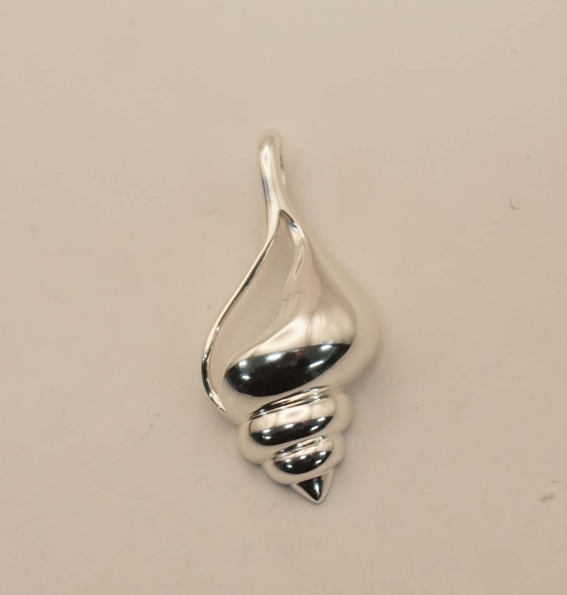 Sterling zilveren hanger schelp - leuke zee schelp hangertje gemaakt van 925 zilver - prachtige zilveren schelpen hanger - zee gerelateerde hanger van zilver - sierlijke vrouwen hanger