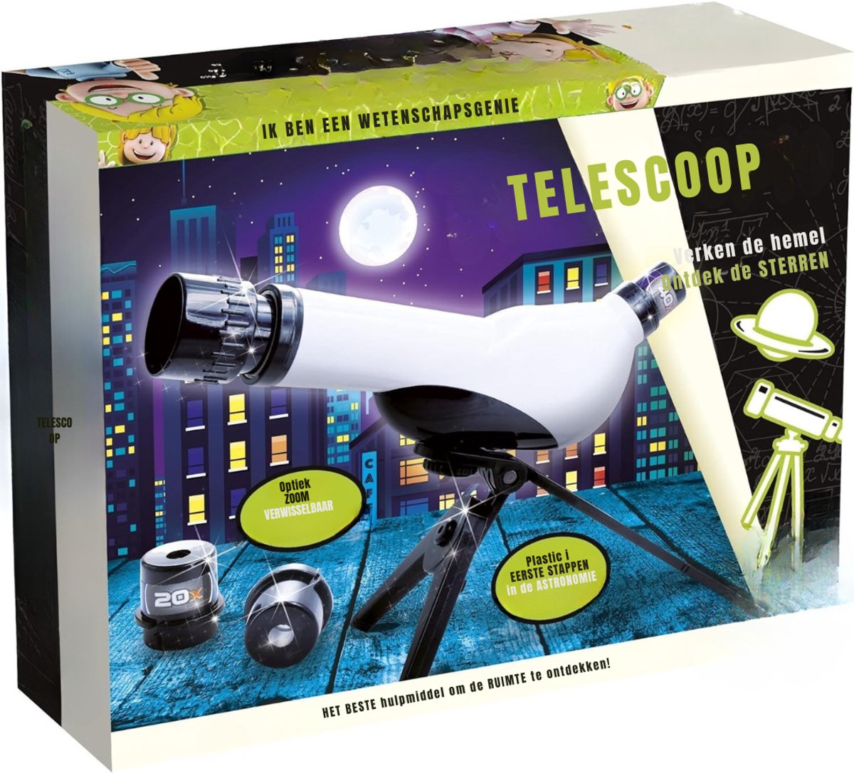 DYNA® Telescoop kinderen - Sterrenkijker - Telescoop - Wit - 28cm x 34cm x 8cm