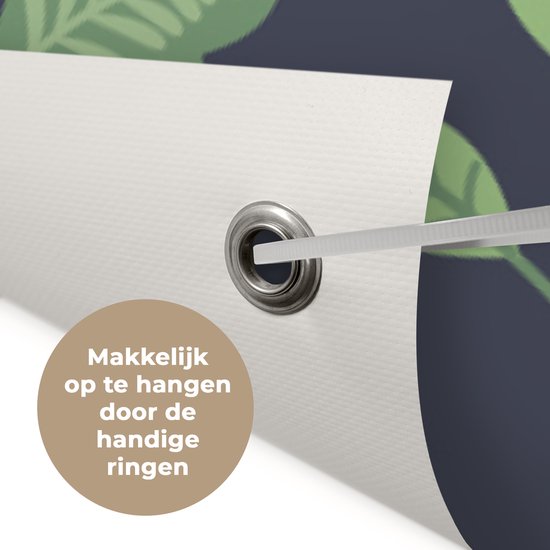 Tuinposter 80x160 cm - Tuindecoratie Een bloemdessin illustratie met veel kleur - Poster voor in de tuin - Buiten decoratie - Schutting tuinschilderij - Tuindoek muurdecoratie - Wanddecoratie balkondoek