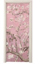 Deurposter 80x215 cm - Deursticker Amandelbloesem - Kunst - Van Gogh - Roze - Meubelfolie zelfklevend - Deurfolie woonkamer - Interieurfolie fotobehang - Deur plakfolie - Deurstickers - Deurbehang sticker - Kamer decoratie