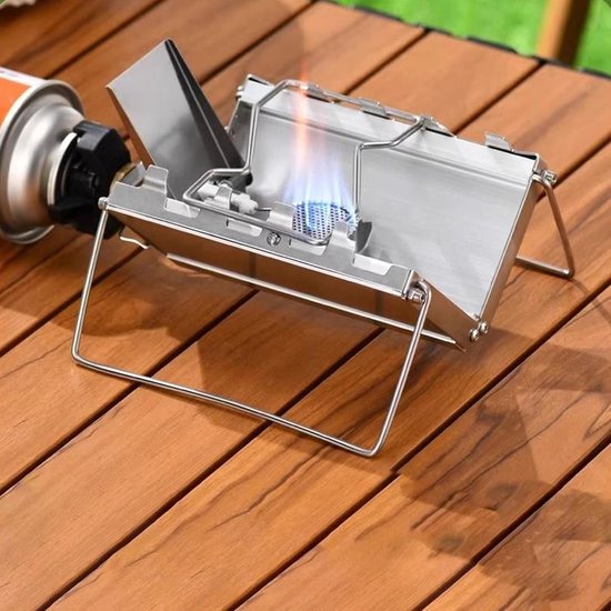 Camping Kooktoestel - Kampeerbrander Outdoor - Buiten Koken - Roestvrij Staal - 17 x 10 x 5 cm - Zilver van Merkloos — afbeelding 4