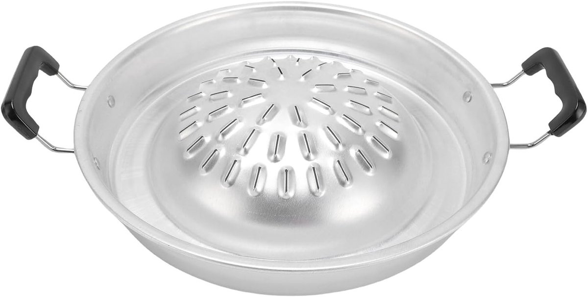 Koreaanse en Thaise BBQ Grillpan met Evenwichtige Verhitting voor Hot Pot en Barbecue, 30 cm, Geschikt voor Groenten, Eieren en Vlees