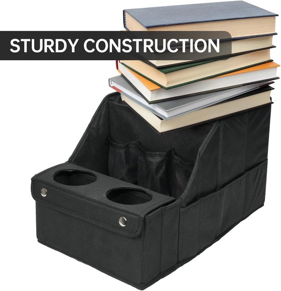 Autostoel Organizer - Auto Organizer - Opbergdoos - Met bekerhouder - Opbergruimte voor de achterbank, perfect voor kinderen en speelgoed - Zwart van Merkloos — afbeelding 4