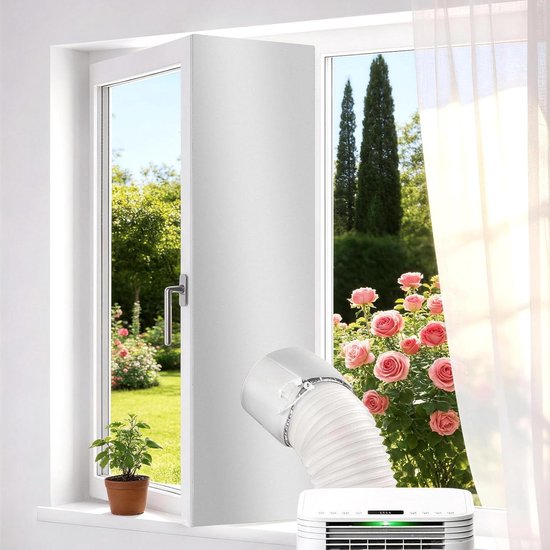 Raamafdichting Mobiele Airco Zelfklevend 5m voor Draai- en Kiepramen Zilvergecoat Manchet