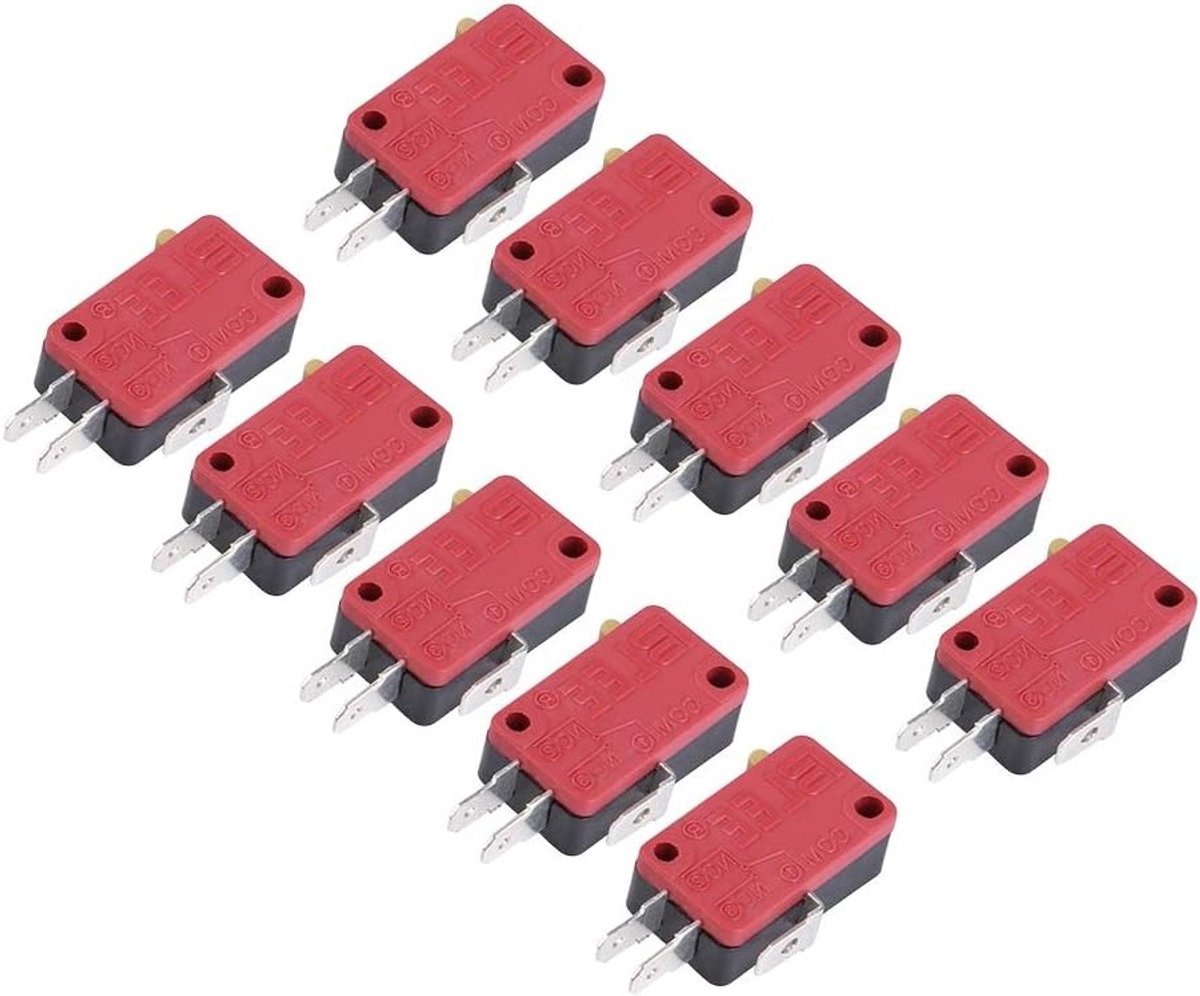 10 Stuks Rode Drukknop Micro Switch Vervanging voor Game Controllers en Apparaten