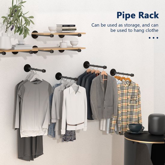 Houten muur kleding opknoping staaf - commerciële kleding Houten muur kleding opknoping staaf - commerciële kleding