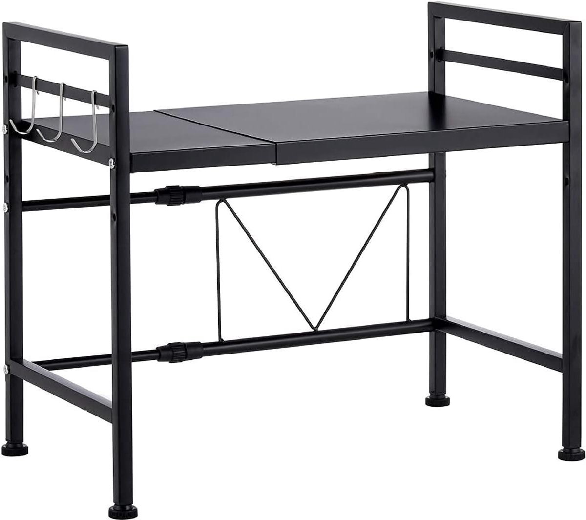 Magnetron Opbergrek - Magnetron Plank - Keuken Organiseren - Uitschuifbaar Ontwerp - 415-60 cm - Zwart