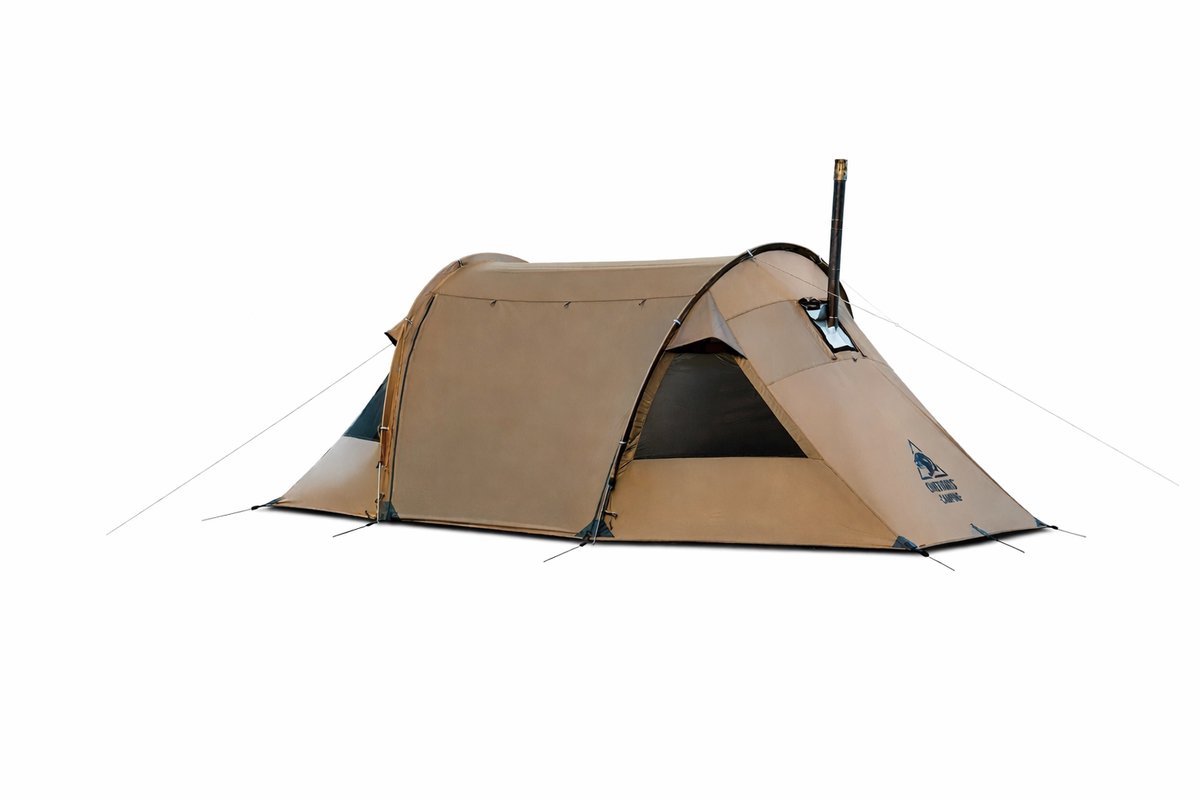 Sello! tunneltent – tent – 2 personen – 4-seizoenen – bushcraften – 3000mm waterdicht – 4.2kg – L428 x B143 x H149 – beige