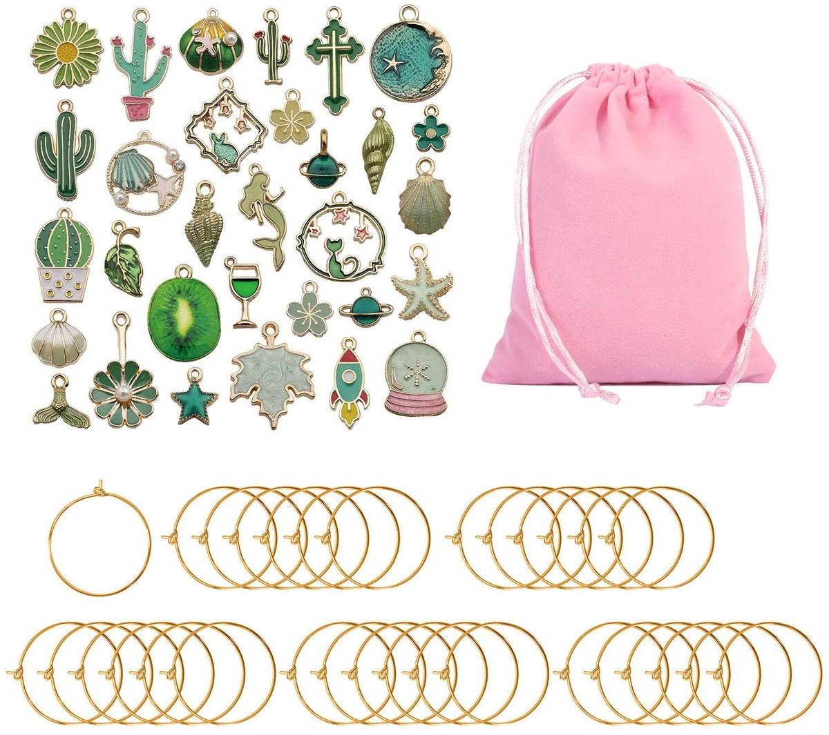 SPHProducts - Wijnglas Hangers - Set van 31 stuks - Inclusief Opbergzak - Wijnglas Markers - Feestdecoraties - Geschikt voor Feestjes - Transparant